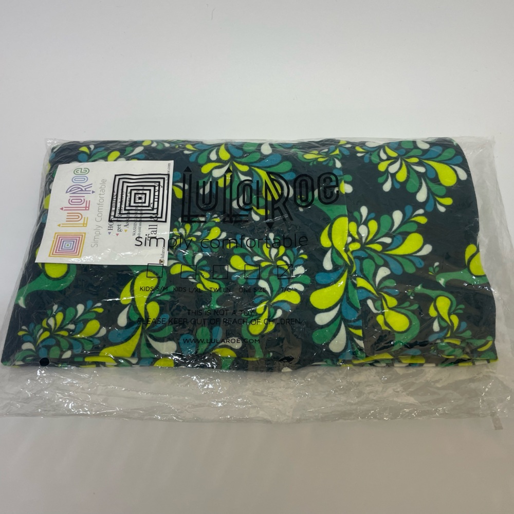 NIB Women's Lularoe TC Tall & Curvy Leggings Pants Unicorn Green Paisley Peacock